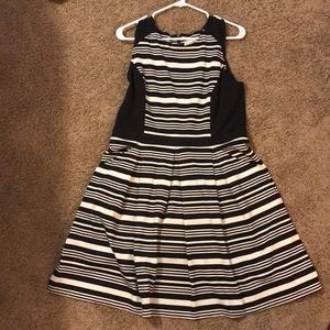 Loft fit-and-flare striped dress